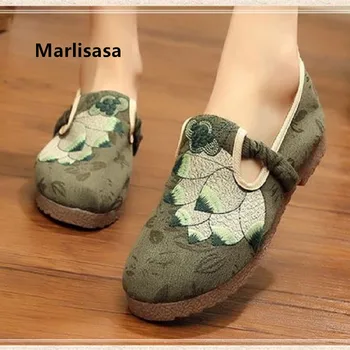 

Marlisasa Women Fashion Sweet Floral Printed Summer Slip on Loafers Female Casual Green Shoes Cool Shoes Zapatos De Mujer F2181