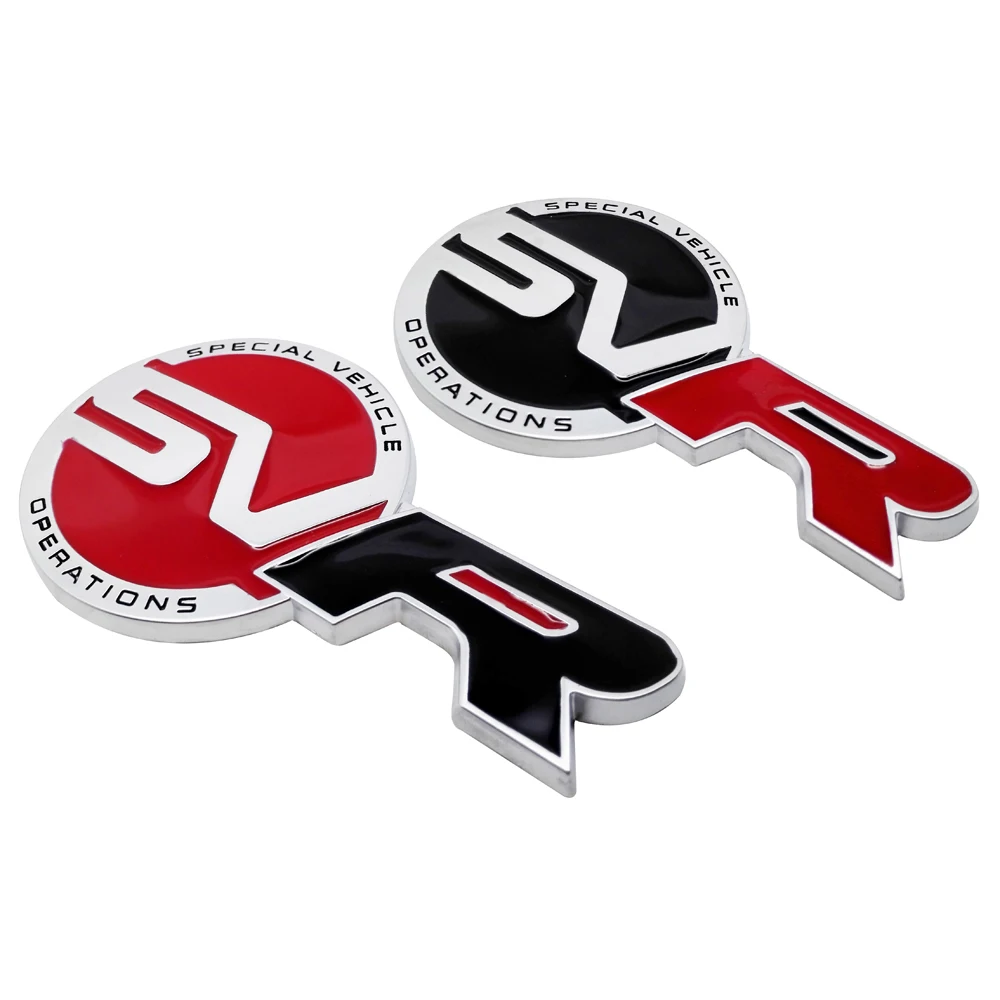 

For SVR Logo Car Styling 3D Emblem Badge Decal Auto Sticker For Jauguar XJ XF XK F-type Land Rover Range Rover Evoque Freelander