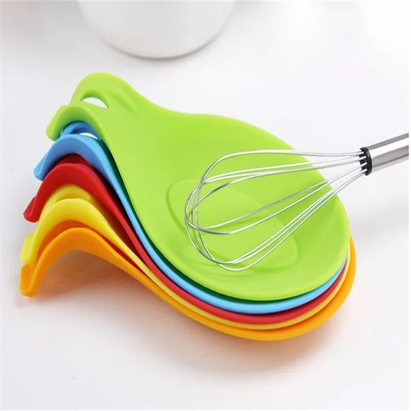 

Silicone Spoon Insulation Mat Silicone Heat Resistant Placemat Tray Spoon Pad Drink Glass Coaster Hot Sale Kitchen Tools F0017