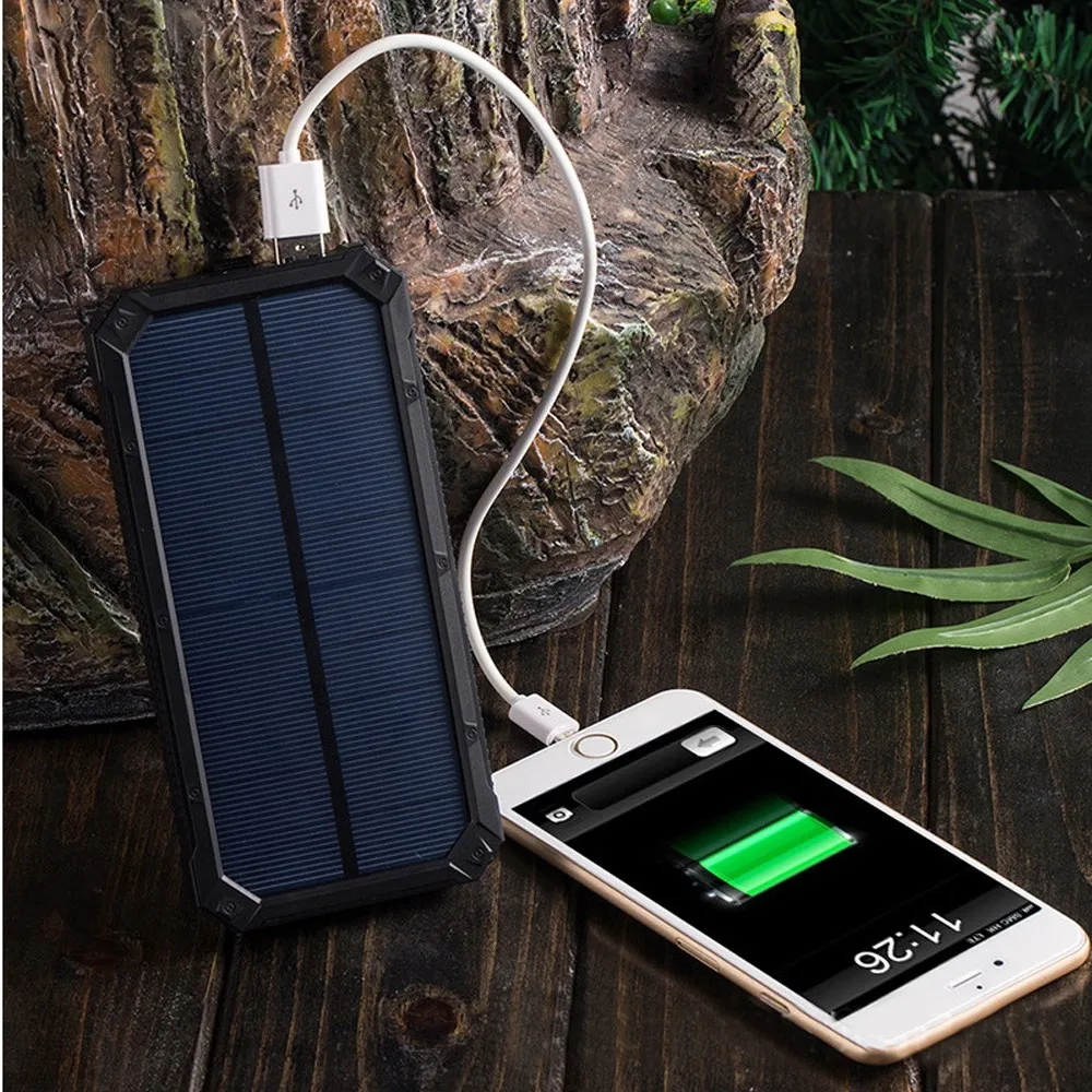 

LiitoKala Lii-D001 External Solar Power 12000mAh Charger for iPhone 6 6S 7 Plus Phone Battery for Samsung Phone