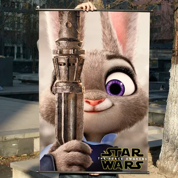 

"Zootopia"HD Game Scrolls Movie Poster Wall Sticker Banners Hanging Waterproof Cloth Art Bedroom Living Room Decoration