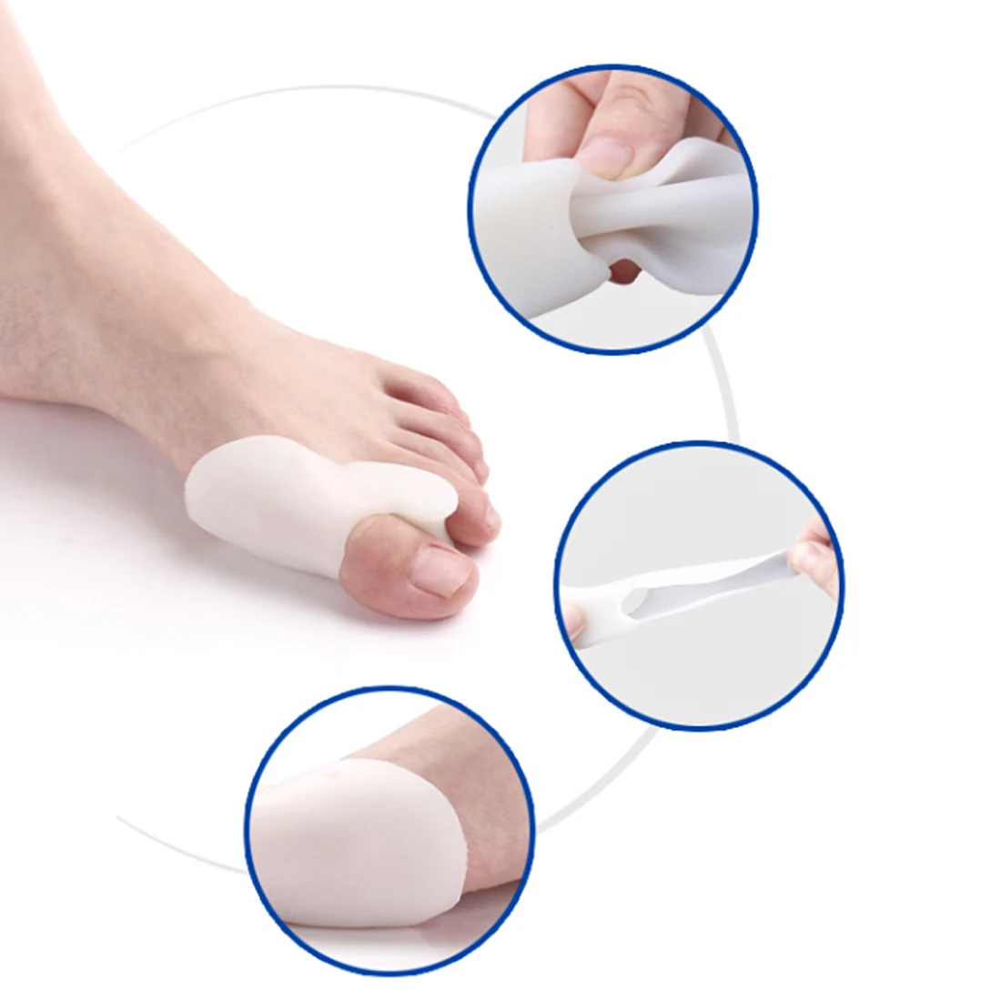 Top Sale 2pcs Silicone Toe Separator Hallux Valgus Bicyclic Thumb Orthopedic Corrector Big Bone Adjuster Bunion Treatment