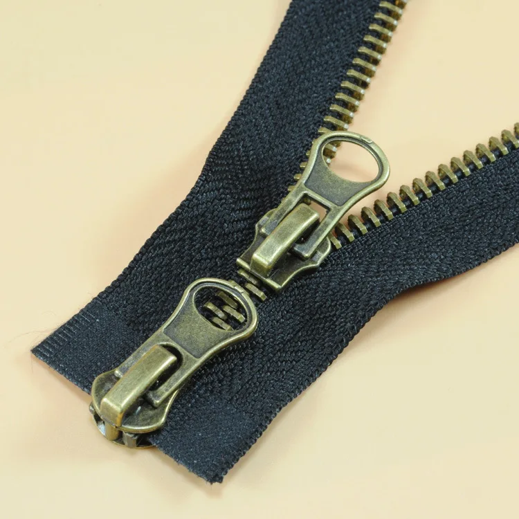 Meetee 2 шт 5# двойной ползунок бронзовая металлическая молния для сумки Швейные аксессуары для одежды комплект для ремонта на молнии пуховик Декор A4-10
