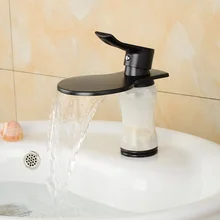 Unique Design Waterfall Basin Sink Faucet Waterfall Bathroom Mixer Tap Deck Mount One Handle