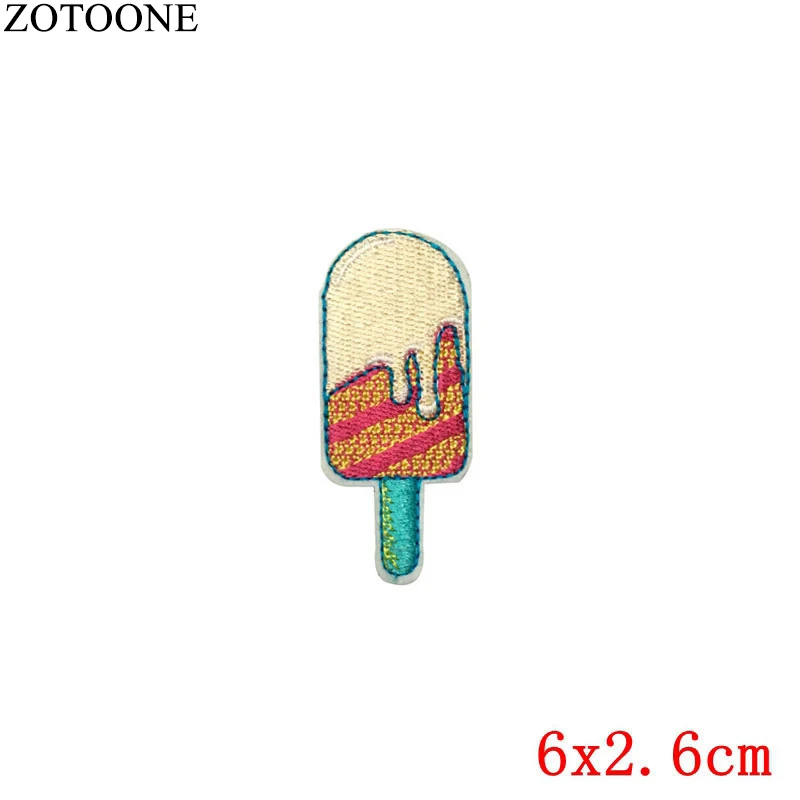 Ice Cream Embroidered Iron On Applique Patch Sherbet W//ORANGE Twist