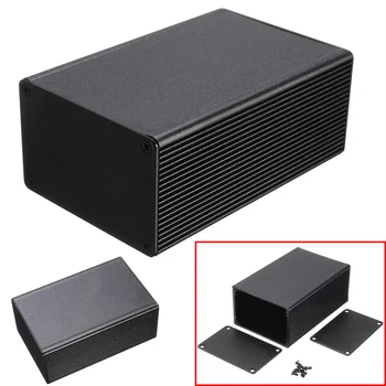 1pcs Aluminum Electronic Junction Box Black PCB Instrument Meter Enclosure DIY Electronic Project Case 100x66x43mm 2pcs aluminum alloy pcb instrument shell electric plate wall mounting enclosure project box diy 122x44x160mm new