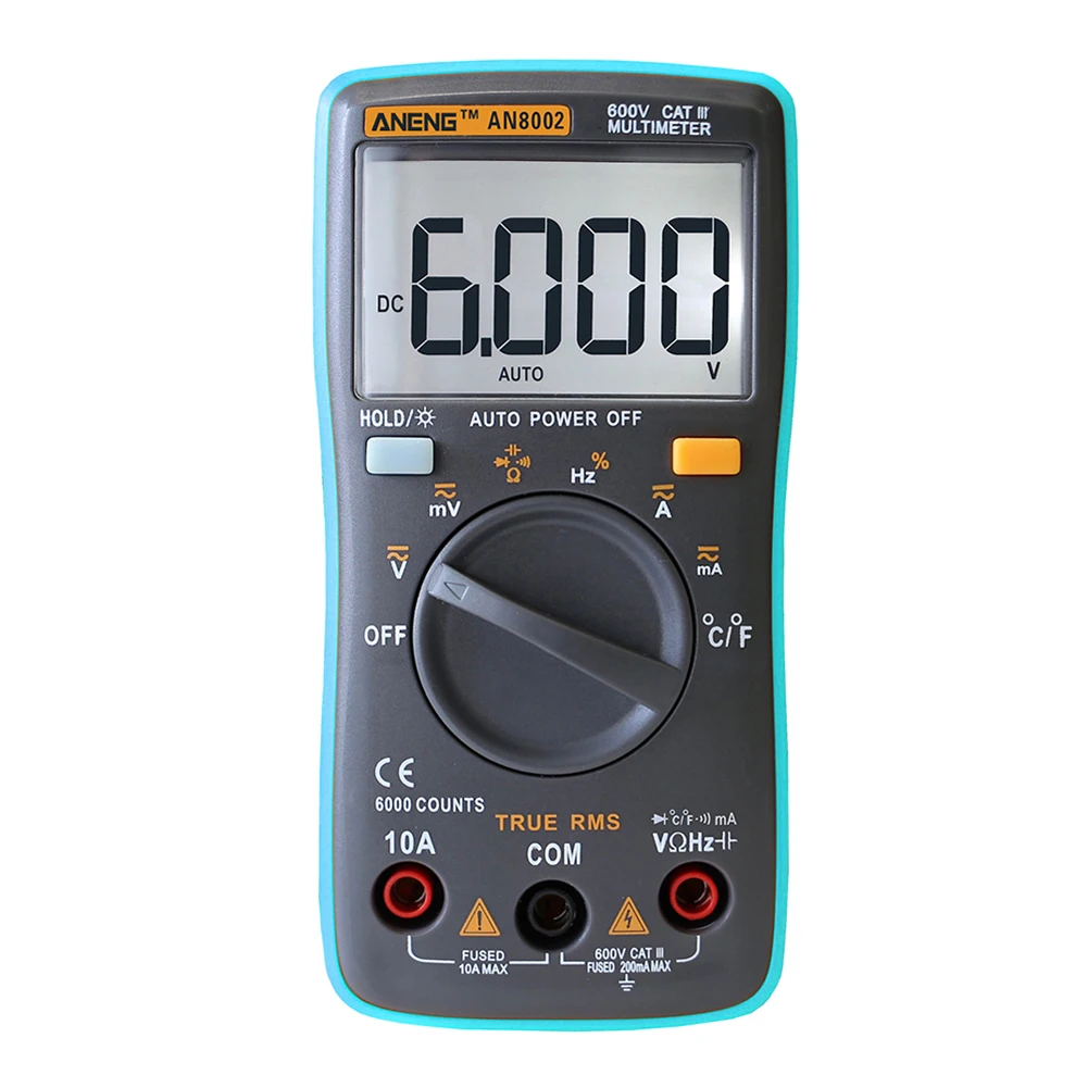 

Portable Digital Multimeter 6000 Counts Backlight AC/DC Ammeter Voltmeter Ohm Portable Meter Voltage Meter Auto Range