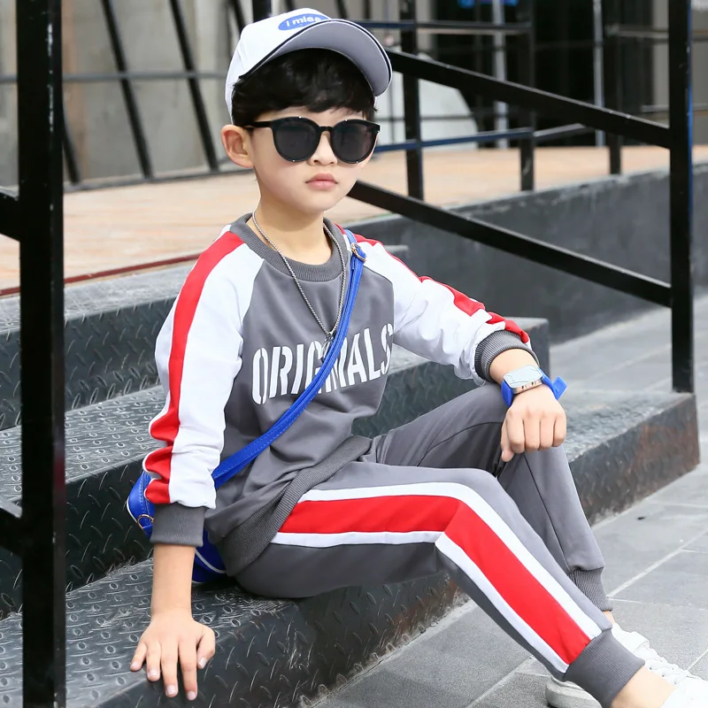 Boys clothing sets spring autumn kids casual cotton long sleeve tops+pants 2pcs tracksuits for teenager boys children sports set