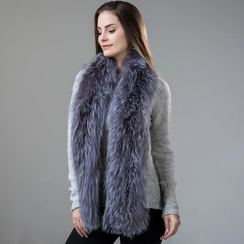  Luxury Real Fox Fur Winter Scarf Women Natural Fur scarves Soft Collar Shawl Wrap Winter Scarf Women new 2017  (8)