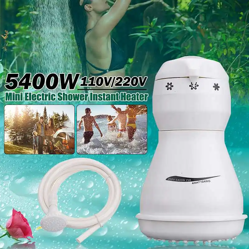 

ST-03 3800W~5400W 110V/220V Electric Shower Head 3 Temperature Instant Hot Water Heater Hose Bracket