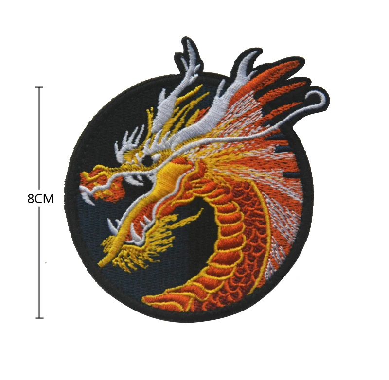 Нашивки с вышивкой китайского дракона в стиле милитари для одежды|armband patch|patches
