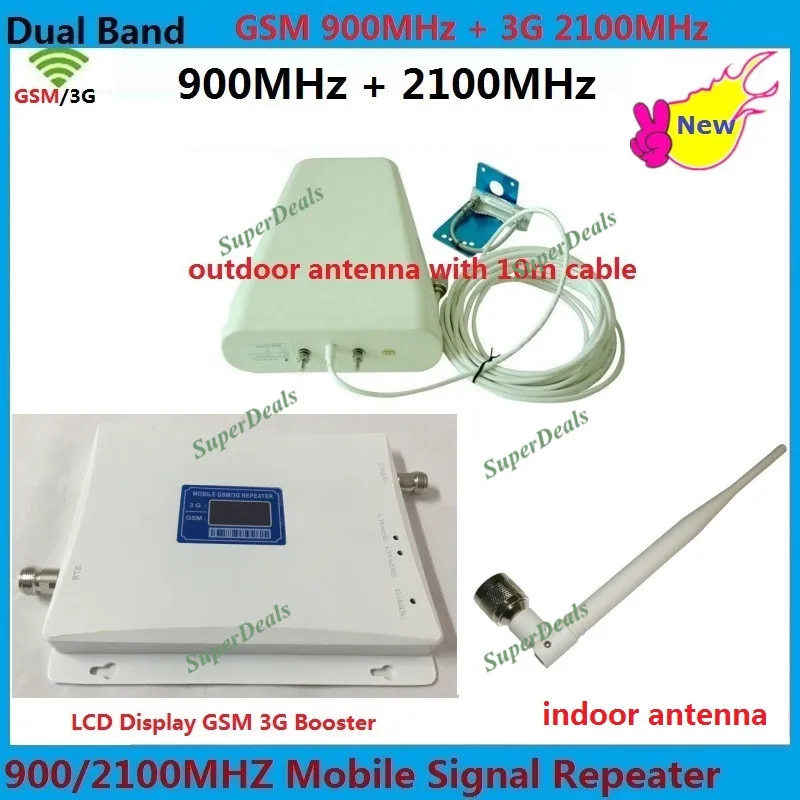 

High gain lte 3G UMTS Mobile Phone Signal Repeater gsm 900 / 2100MHz cellular signal booster phone amplifier celular
