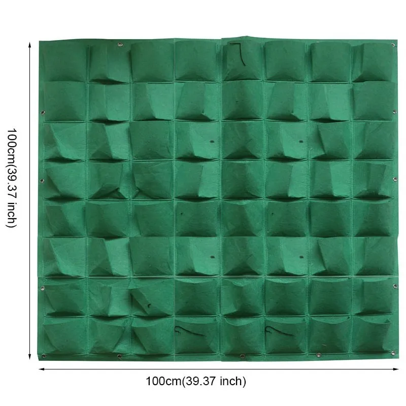Настенные подвесные посадочные сумки, зеленые, мульти карманы, сумка для выращивания растений, вертикальная садовая сумка для овощей, садовая сумка, товары для дома - Цвет: 64p100X100
