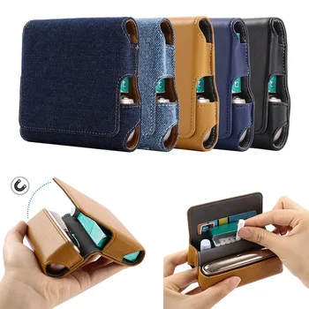 

5 Colors Fashion Jeans Fabric PU Leather Case Carrying Case E Cigarette Storage Bag For IQOS 3.0