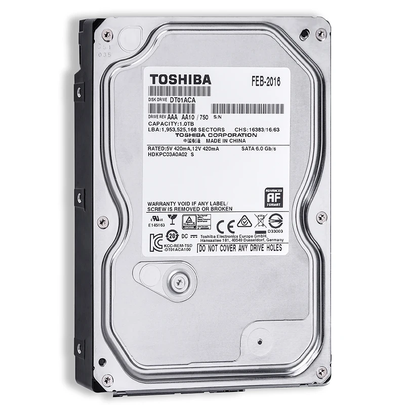 Disco duro Toshiba 1 T para PC de escritorio DT01ACA100 SATA/300 6 Gb/s 7200 RPM 32 MB HDD disco du