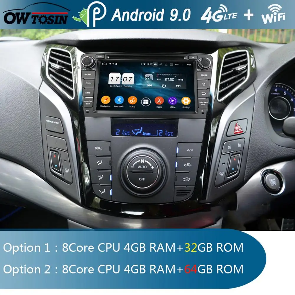 Автомобильный GPS-навигатор экран 7 дюймов IPS 8 ядер 4 ГБ ОЗУ + 64 Гб ПЗУ Android 9 0 для Hyundai