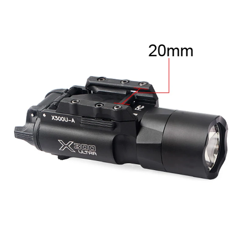 

US LED Flashlight X300U-A 600 Lumens Light Fit 20mm for Airsoft Pistol Handgun Rifle Hunting Camping Outdoor Tool