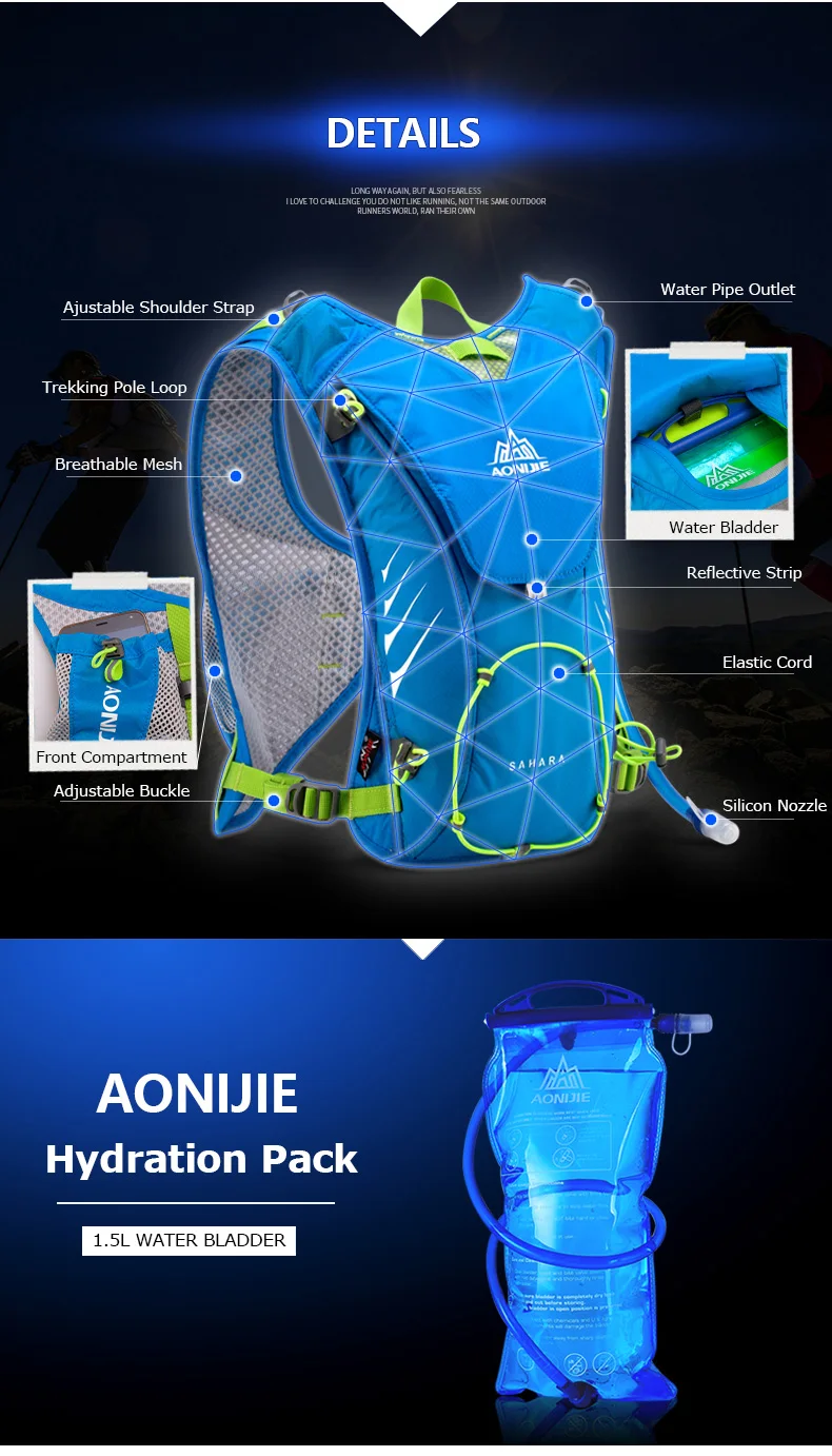 AONIJIE E902 гидратационный Рюкзак Сумка Жилет Жгут водный Пузырь походный Кемпинг бег марафон гонки спорт 8L Роза