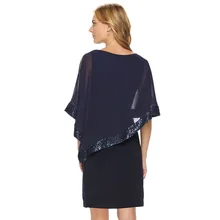 Mesh Patchwork Sexy Mini Dress 2017 Women Cloak Sleeve Round Neck Irregular Party Dresses Sequins Clubwear Vestidos Dress Sexy