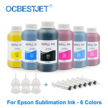 6x250 мл сублимационная чернильная бутылка для Epson P50 P60 T50 1390 1400 L800 СНПЧ чернила термопечати сублимационные чернила для Epson
