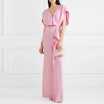 

Butterfly Sleeve Pencil Dress Womens Summer Sexy V Neck Maxi Long Dresses OL Elegant Slim Sheath Bodycon Party Vestidos