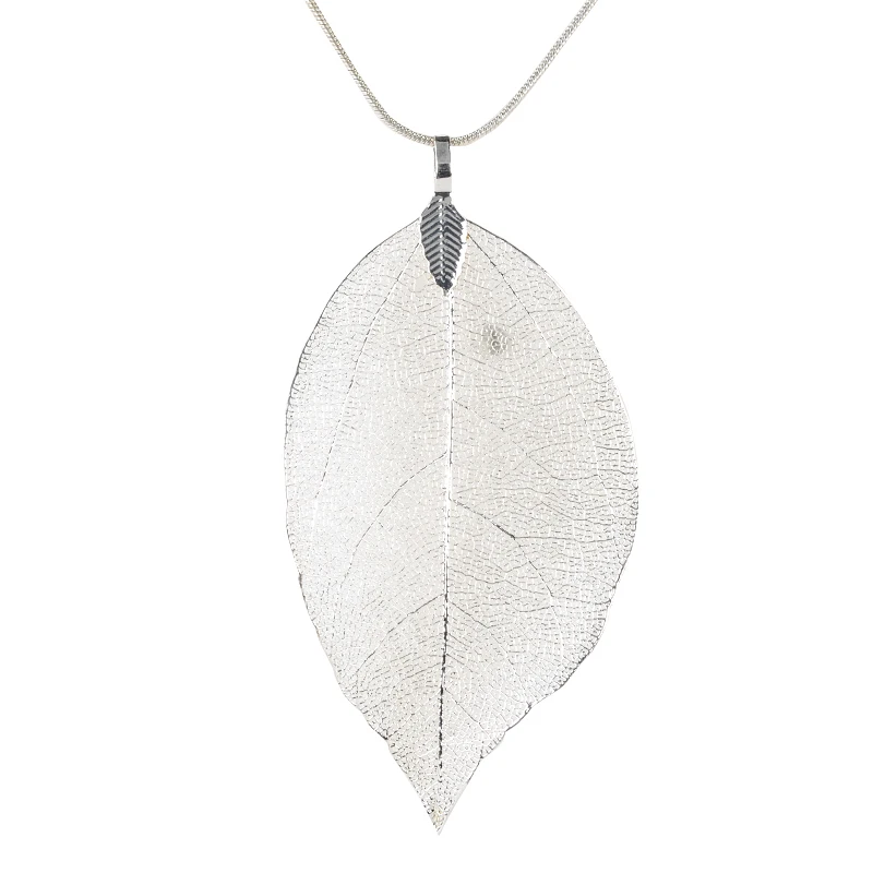 Vintage Leaves Earrings Necklaces Shellhard Long Natural Real Dipped Leaf Leaves Dangle Earring Ethic Women Jewelry 4Colors