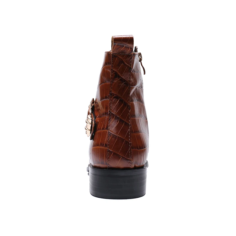 VIVODSICCO модные из натуральной кожи монах ремни мужские полусапоги Представительская обувь Ботинки «челси» с острым носком ковбойские