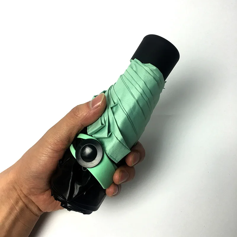 green Портативный солнечный и дождливый зонтик, пятискладной зонтик, ультра-светильник из сплава для подарка и на заказ, четыре цвета на выбор - Цвет: green