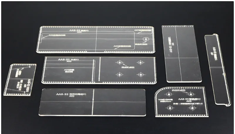 1 Набор унисекс шаблон бумажника кожаный прозрачный акриловый Узор Набор модель для изготовления короткого бумажника на молнии Кошелек кожевенное ремесло инструменты