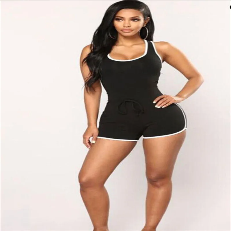Trendy Women Rompers Ladies V Neck sleeveless slim Playsuit Bodycon