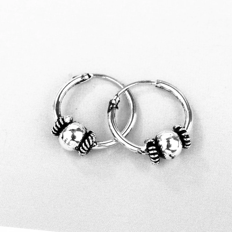 GEOMEE 1Pair 15mm Vintage Small Hoop Earrings Women Ear Jewelry European Tribal Circle Earrings Handmade Argola Brincos E29-M29 - Image 4