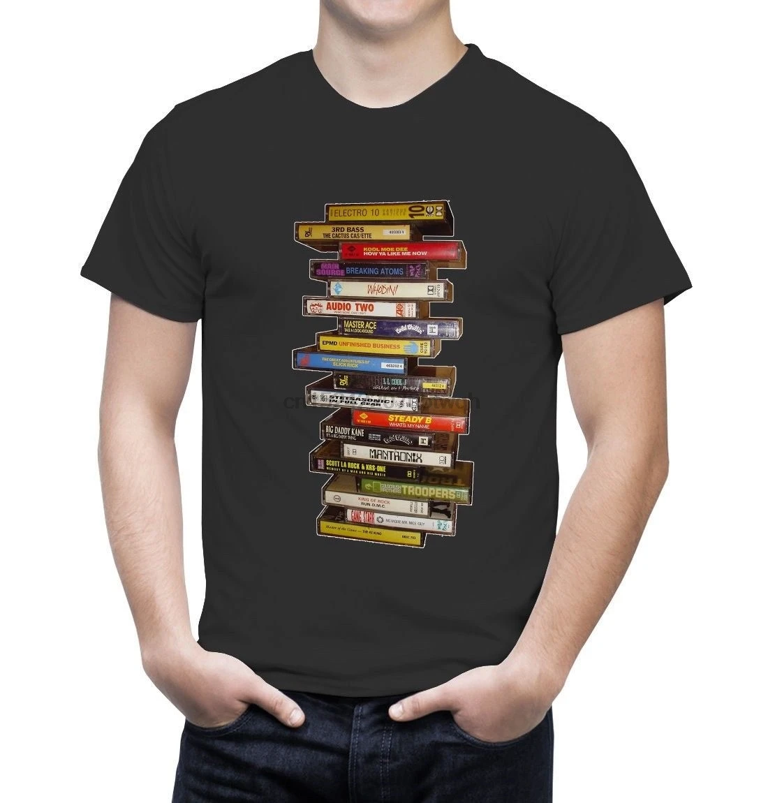 

Old School Hip Hop Cassette Tapes tshirt mantronix 3rd bass kool moe dee