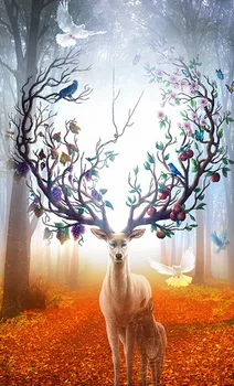 

New Deer Mother Forest Animal Embroidery Needlework Crafts 14CT Unprinted DIY Quality Cross Stitch Kits Handmade Arts Decor