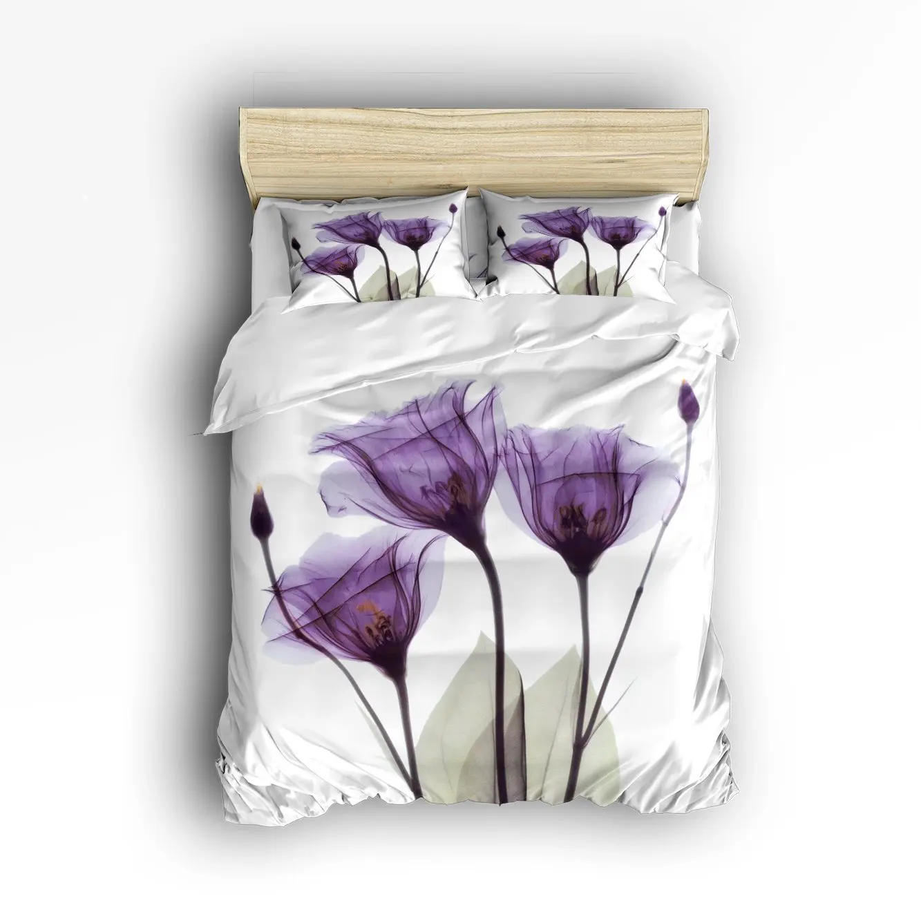 CHARMHOME Purple Flower "Lavender Hope" Pattern Bedding Sets 4pcs Duvet