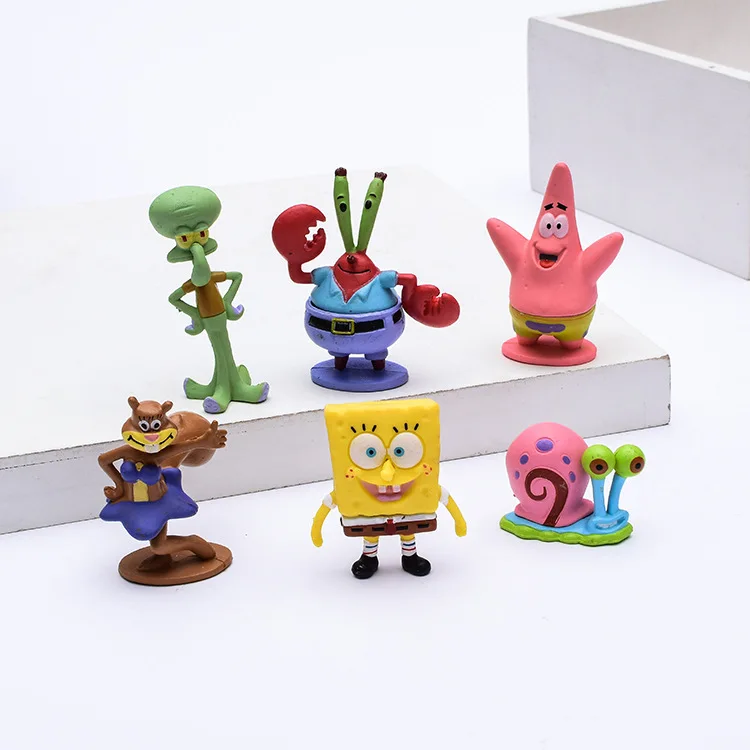 

6pcs/Set SpongeBob Patrick Star Model Action Figure Toys Doll Cartoon Sponge Bob Collection Figure Toys Children Gift
