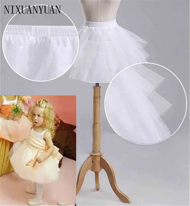 Brand-New-Children-Petticoats-for-Formal-Flower-Girl-Dress-3-Layers-Hoopless-Short-Crinoline-Little-Girls