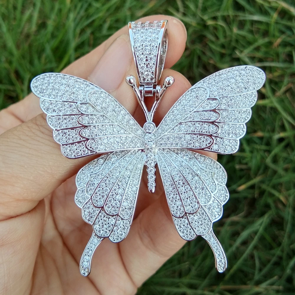 

Cubic Zircon Butterfly Pendants Women Necklace Men's Hip Hop Necklace Party Jewelry Gift CN111