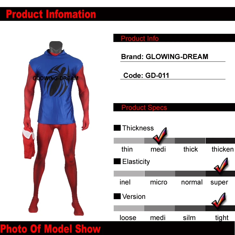 Высокое качество Скарлет паук косплей костюм с голубым капюшоном новейший Скарлет человек паук полный тело зентай костюм для Хэллоуина Вечерние