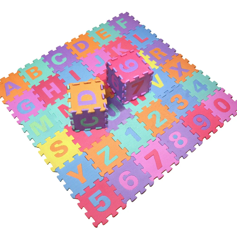 LHBL 36pcs Soft EVA Foam Baby Children Kids Play Mat Alphabet Number Puzzle Jigsawin Mat from
