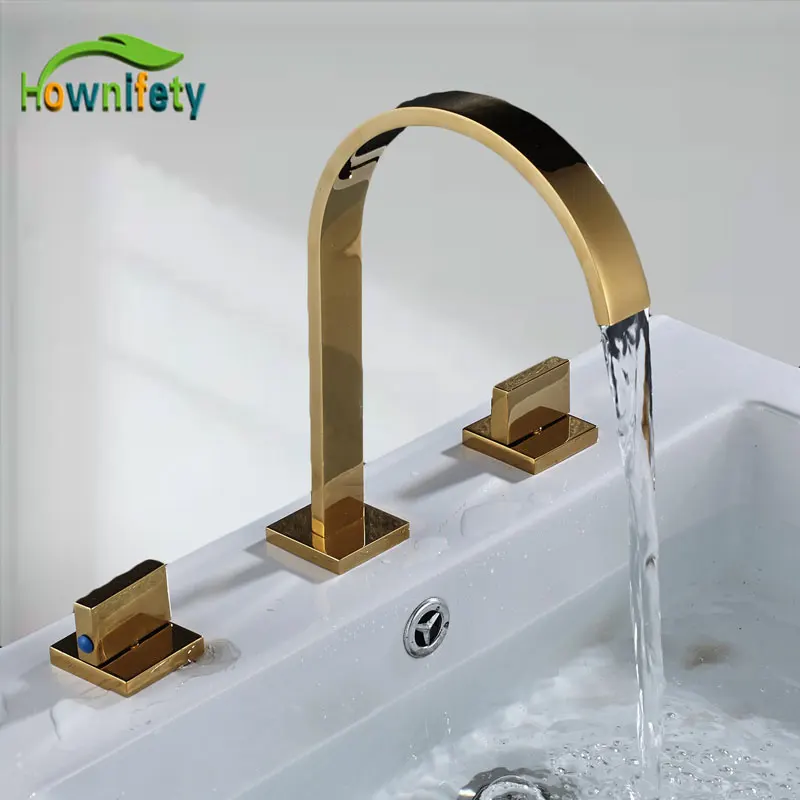 

chrome/brushed/orb/gold Bathroom Basin Faucet Hot and Cold Water Faucet Three Holes Two Handle Mixers Tap