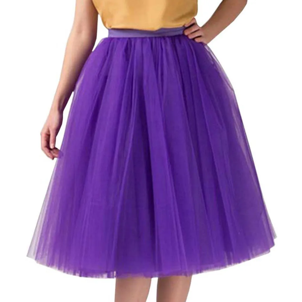 Sleeper#401 Новая модная женская Высококачественная юбка из плиссированной газовой ткани до колена юбка-пачка для взрослых юбка для танцев Повседневная