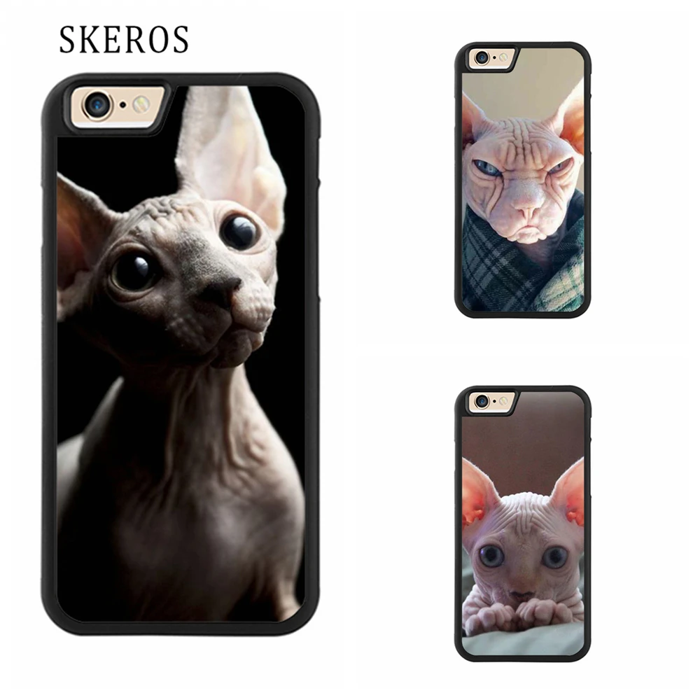 SKEROS sphynx cat kitty 3 Full Protective cover phone case for iphone X 4 4s 5 5s 6 6s 7 8 plus #qq331 |
