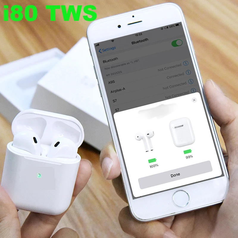 i80 TWS Оригинал AirPods НОВИНКА 2019 беспроводные bluetooth-наушники с сенсорным управлением - характеристики