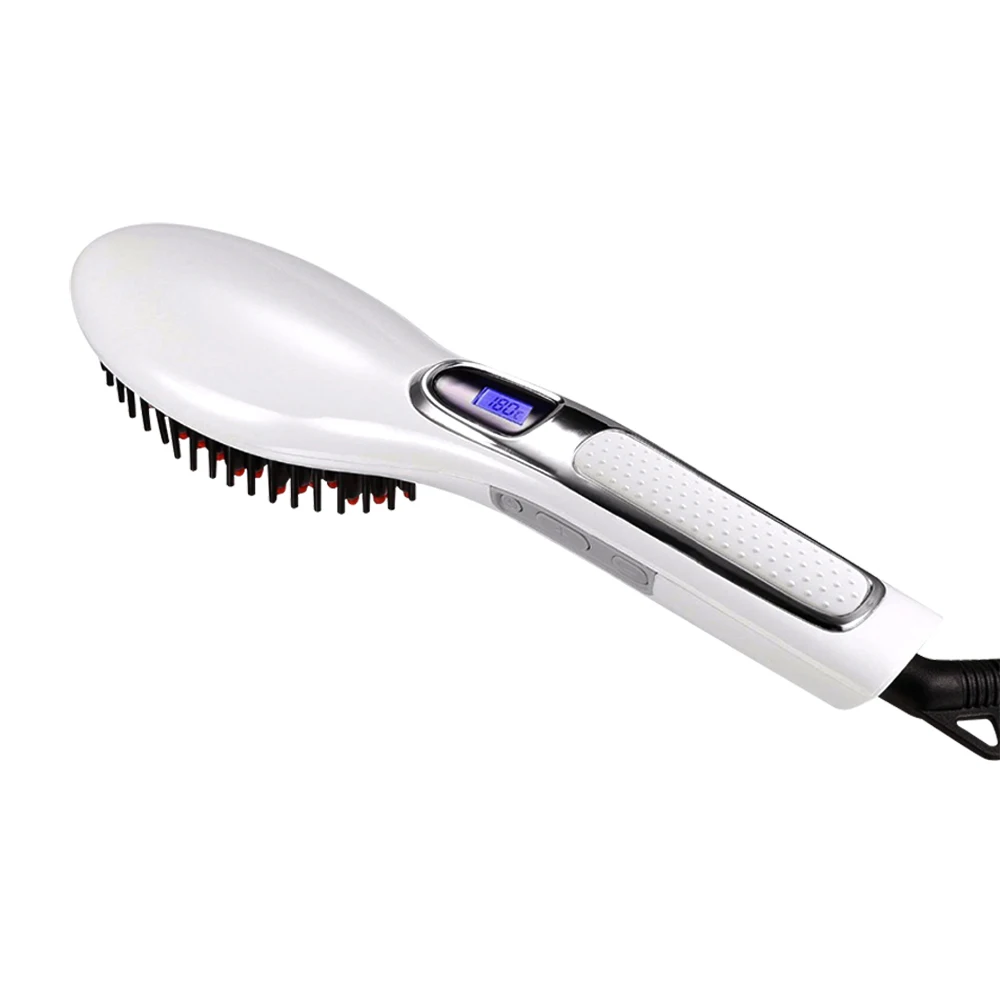 2018 LCD Comb Brush Hair Straightener Hair Iron Professional Fast