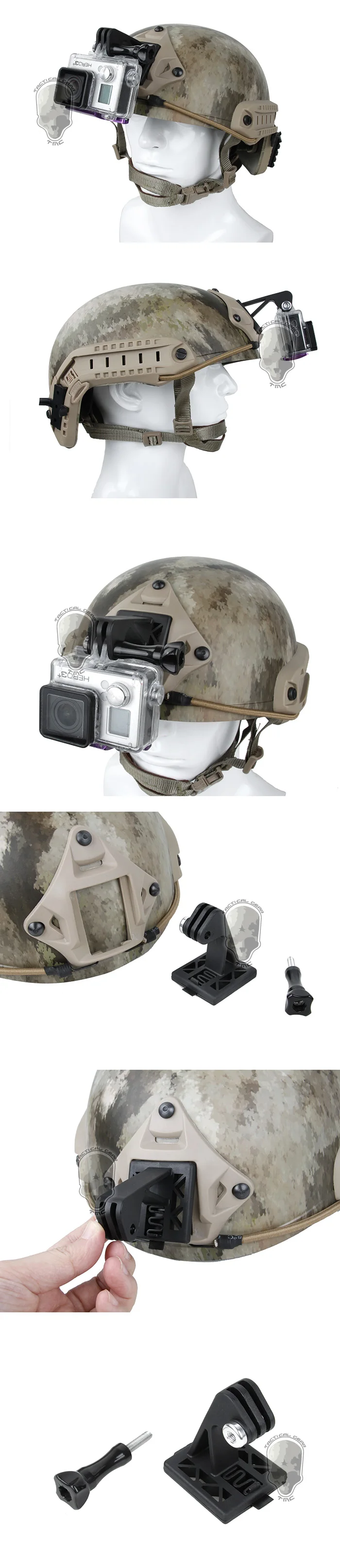 Тактический Шлем Гора экскаватор руку hr393-bk/DE для GoPro Камера шлем База кронштейн