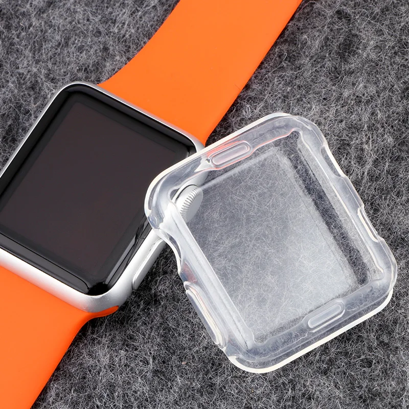 Silicone soft Screen Protector Cover for apple watch case 3/2 iwatch band 42MM/38MM Ultrathin Clear shell Watch accessories