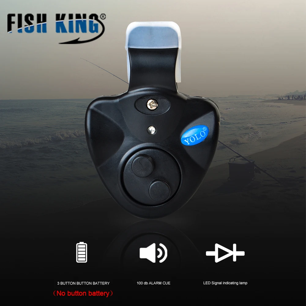 FISH KING Fishing Bite Alarms 40g Electronic Wireless Clip On ABS Fish