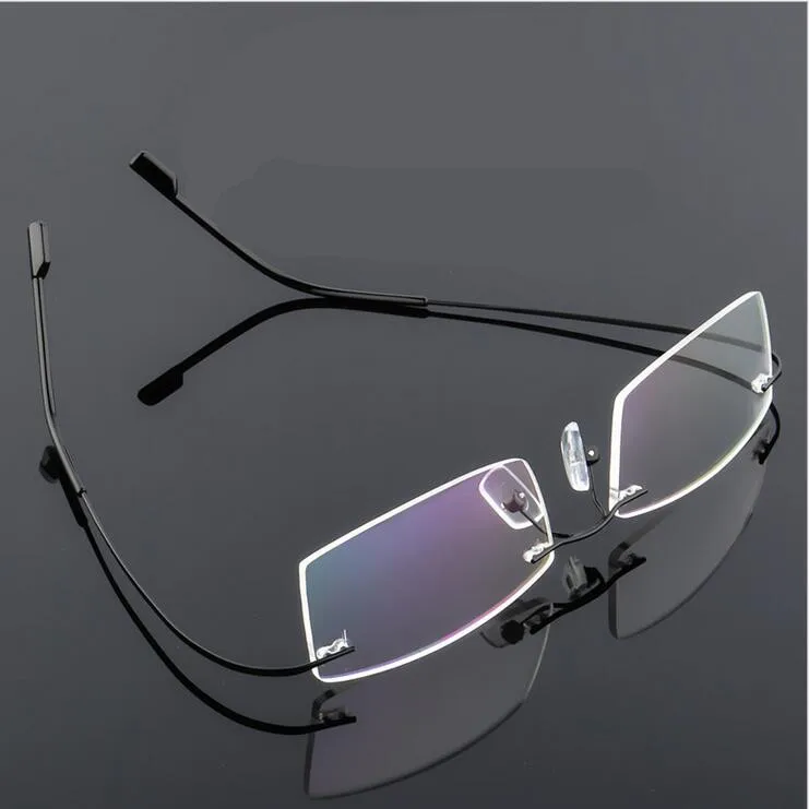 Титановая оправа для очков без оправы с эффектом памяти для женщин и мужчин, Гибкая оптическая оправа, очки без оправы, очки для глаз