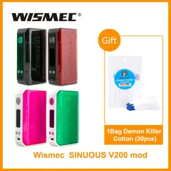 Подарок хлопок оригинальный WISMEC SINUOUS V200 TC коробка мод выход 200 Вт Мощность VW/TC/режим ТКС 510 Резьбовая электронная сигарета