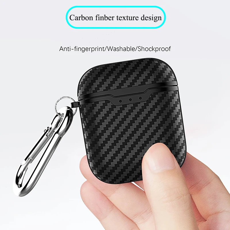 Carbon Fiber Soft TPU Earphone Case For Airpods 2 Ultra Slim Retro Shockproof Headphone Cover Case For Airpods Protection Bag Carbon Fiber Soft TPU Earphone Case For Airpods 2 Ultra Slim Retro Shockproof Headphone Cover Case For Airpods Protection Bag